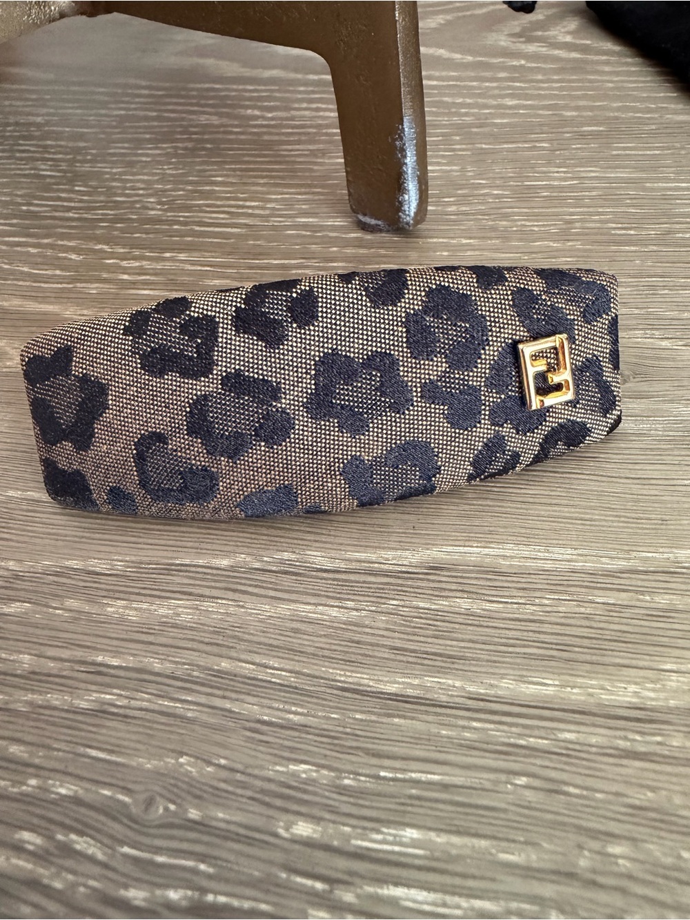 Fendi Vintage Jacquard Animal Print Hair Clip